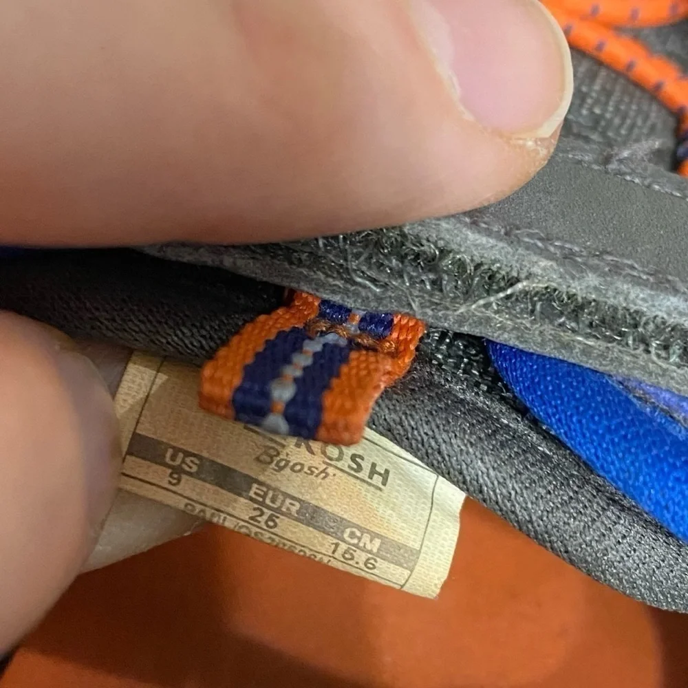 Oshkosh B’gosh Blue Orange Closed Toe Water Shoes Size 9